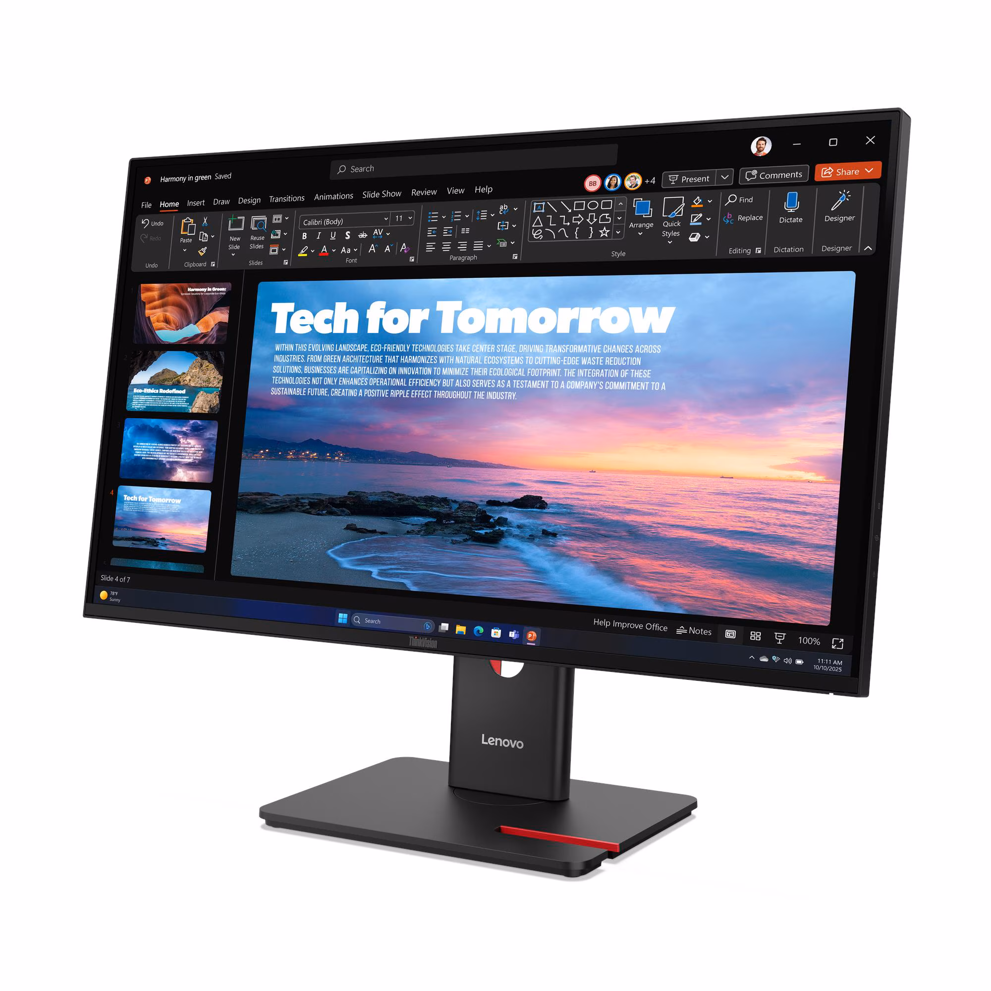 Lenovo ThinkVision T27QD-40 conectividad USB-C HDMI DisplayPort RJ45