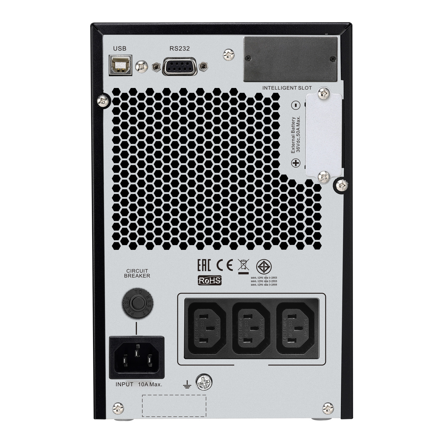 APC Easy UPS On-Line SRVPM1KIL vista frontal y lateral