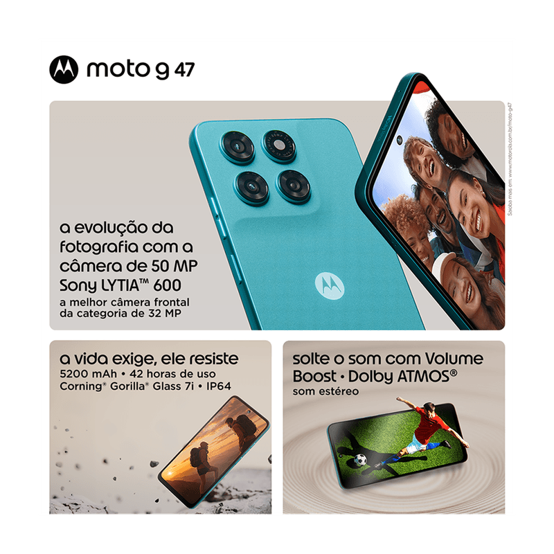 Motorola Moto G47 5G gris diseño posterior