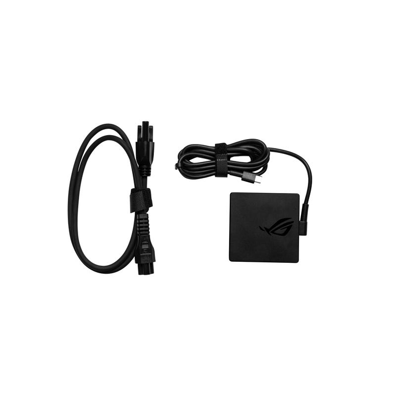 ASUS ROG 100W USB-C Adapter 90XB077N-MPW080 cargador negro fondo blanco