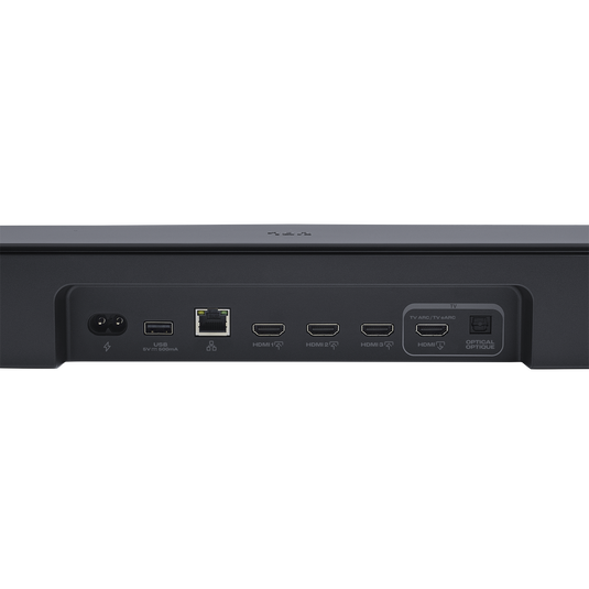 Conexiones HDMI, USB, red y optica de JBL Bar 1300XMK2