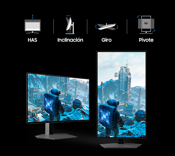Samsung Odyssey OLED G8 G80SH diseño Silver en escritorio