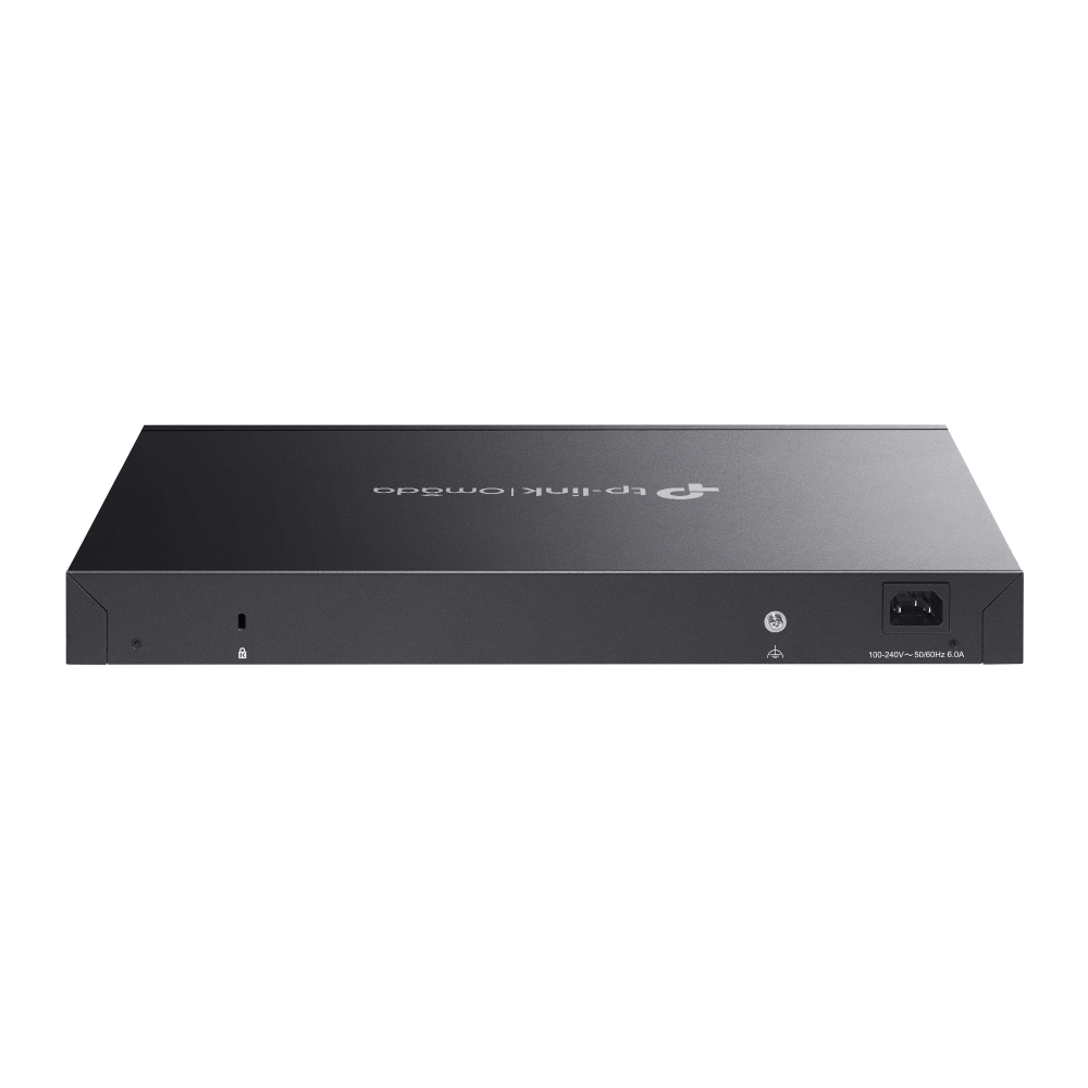 TP-Link SG3452P vista posterior switch PoE+ rackeable