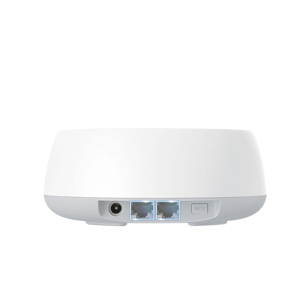 TP-Link Deco BE22 vista posterior con puertos Gigabit