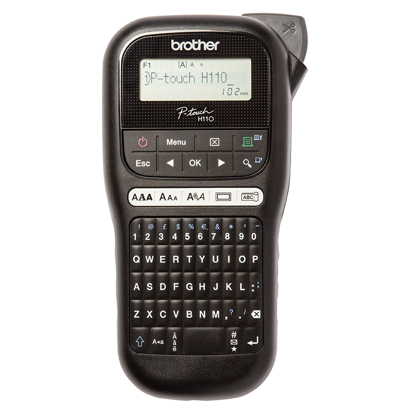 Brother PT-H110BK vista frontal rotuladora portátil