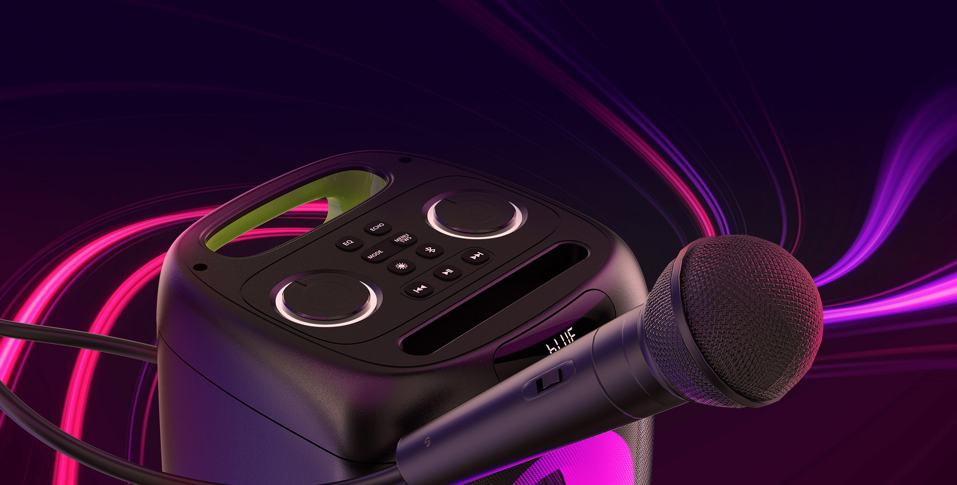 Karaoke con dos micrófonos inalámbricos Klip Xtreme KLS-655-2M