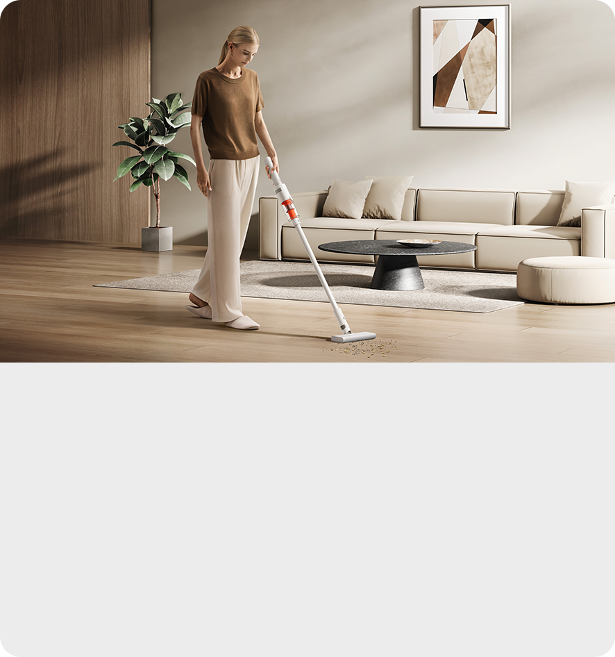 Xiaomi Vacuum Cleaner P30 GL en escenario de limpieza doméstica