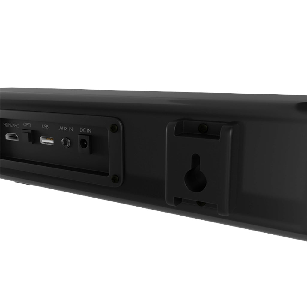 Panel de conexiones de la barra Klip Xtreme Harmonium KSB-001