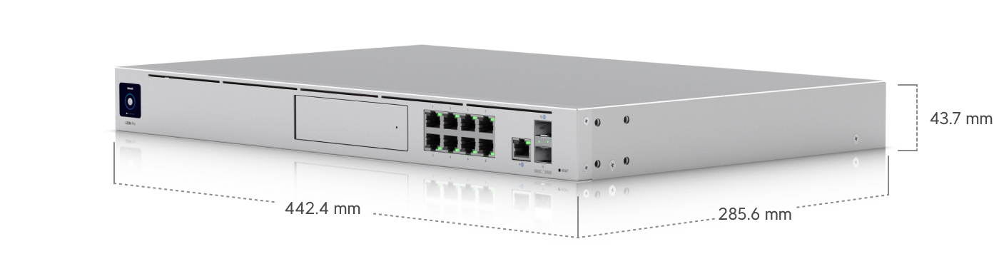 Dimensiones oficiales del Ubiquiti UDM-Pro