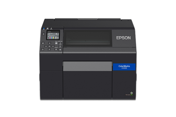 Epson ColorWorks CW-C6500AU imprimiendo una etiqueta a color