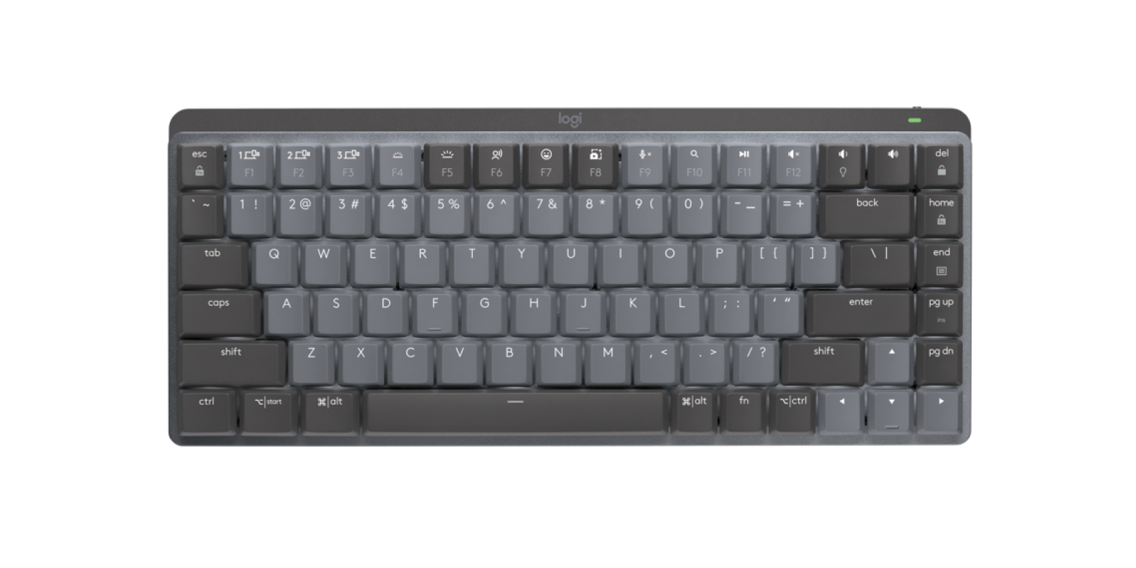 Logitech MX Mechanical Mini grafito, vista superior oficial
