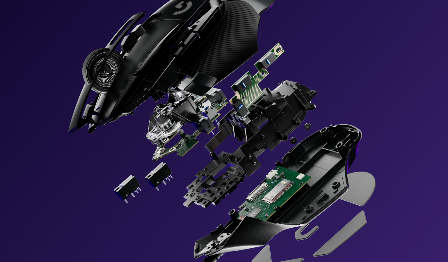 Construcción interna del Logitech G502 X