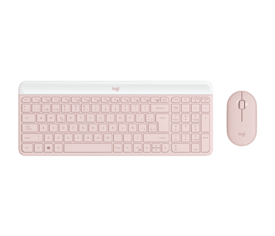 Logitech MK470 rosado con teclado español y ratón inalámbrico