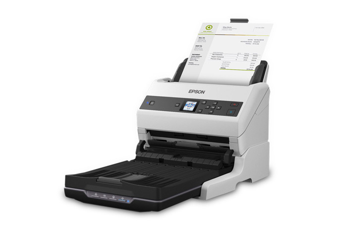 Vista lateral Epson WorkForce DS-870 con alimentador