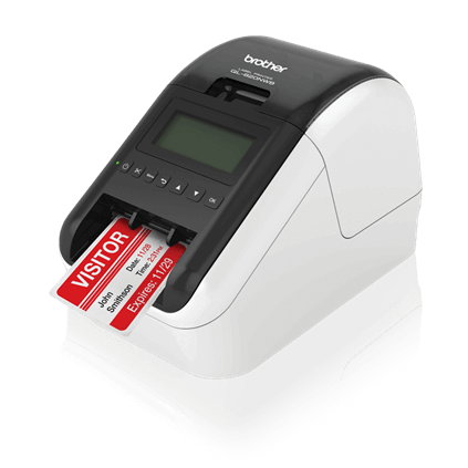 Vista lateral izquierda Brother QL-820NWB
