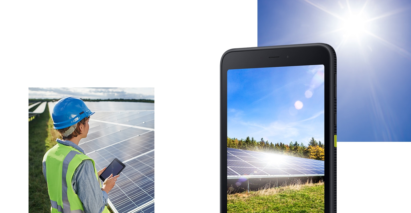 Pantalla de la Samsung Galaxy Tab Active5 en uso profesional
