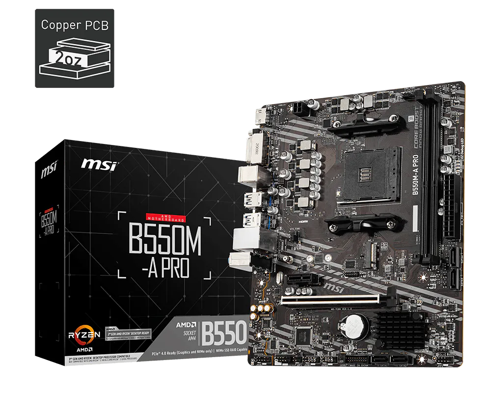 Placa madre MSI B550M-A PRO Micro-ATX con socket AM4