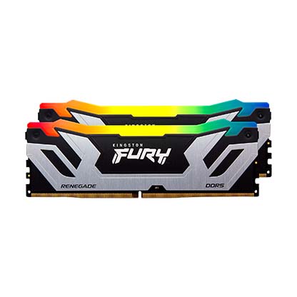 Kit Kingston FURY Renegade DDR5 RGB plateado y negro