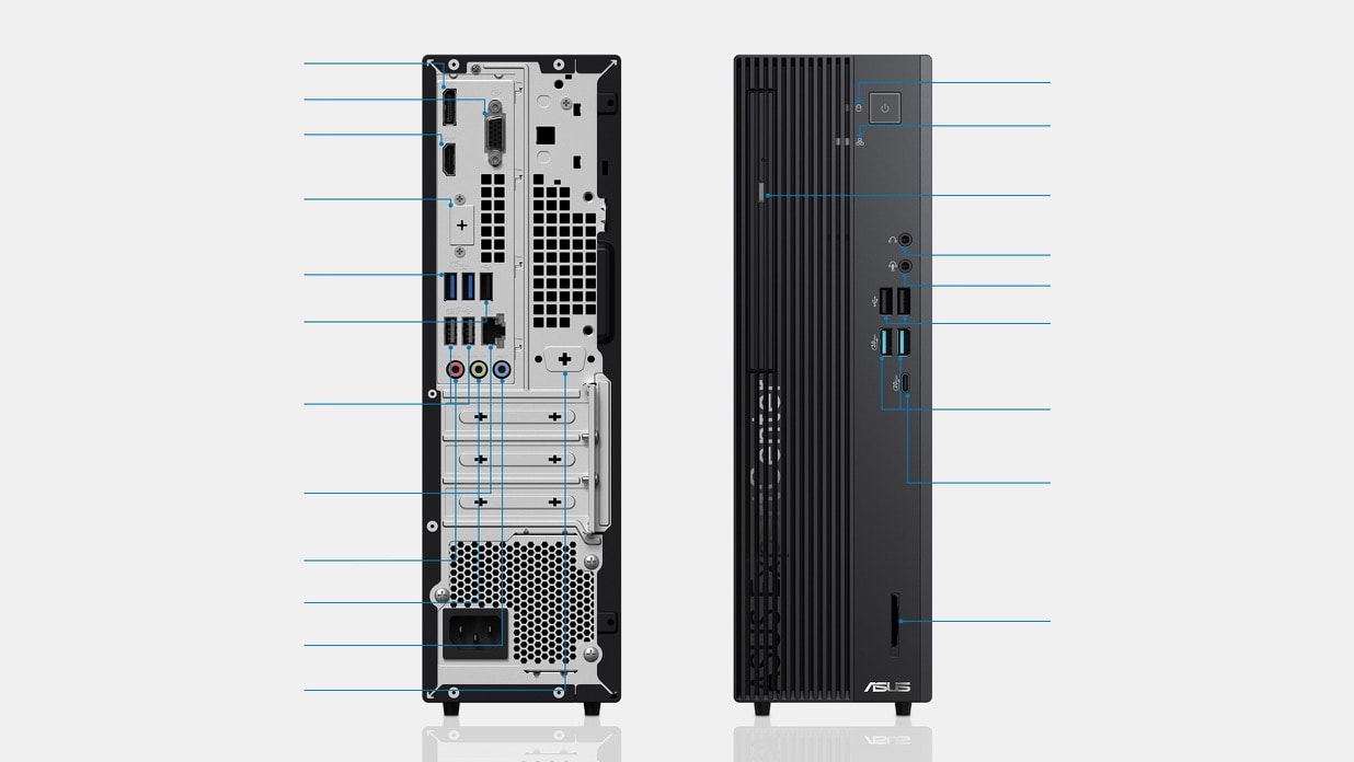 Puertos del ASUS ExpertCenter D7 SFF