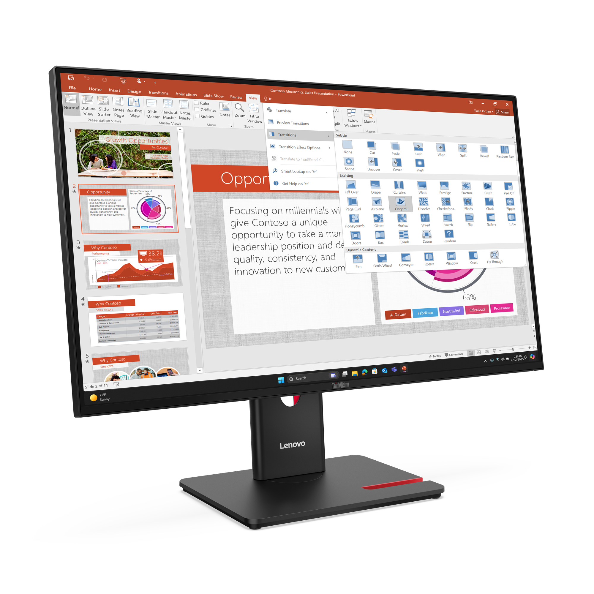 Monitor Lenovo ThinkVision T27-40 de 27 pulgadas