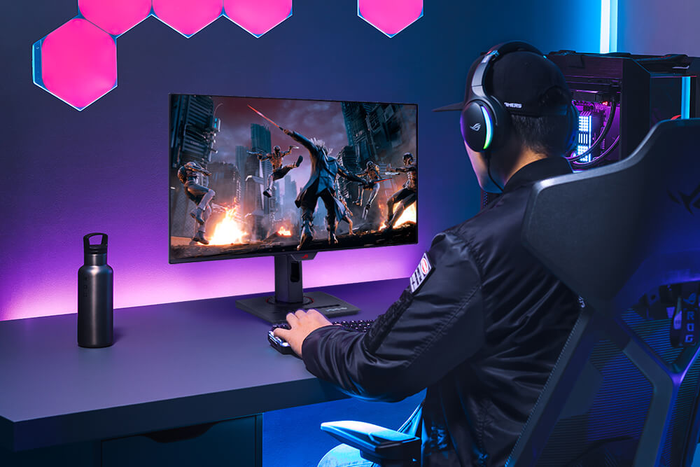 ASUS ROG Strix OLED XG27AQDMES en uso gamer