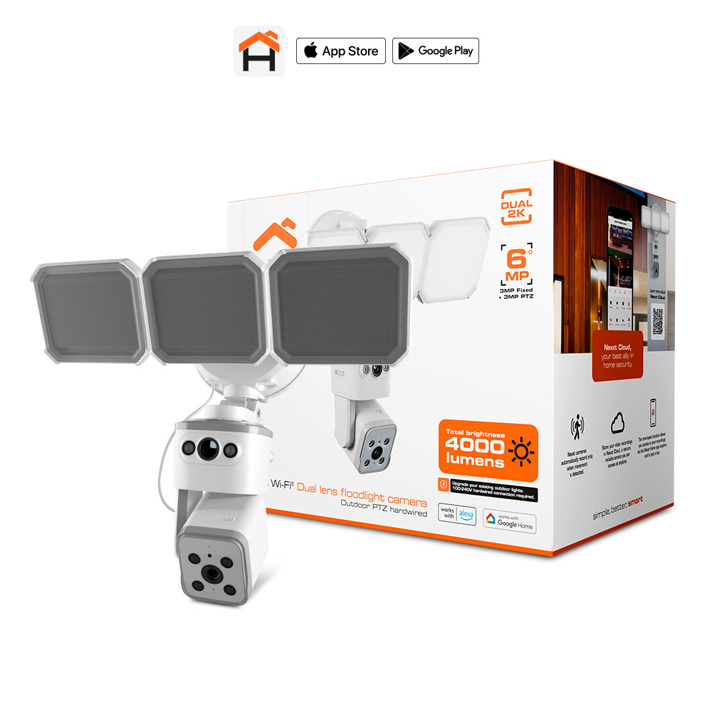 Nexxt Home NHC-FP50DL cámara Wi-Fi doble lente PTZ con reflector
