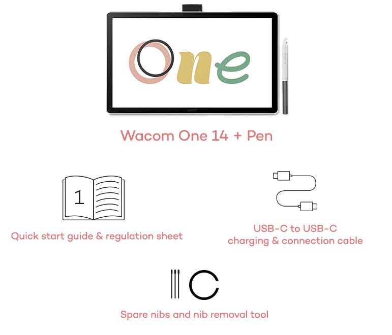 Contenido incluido con Wacom One 14 DTC141W0