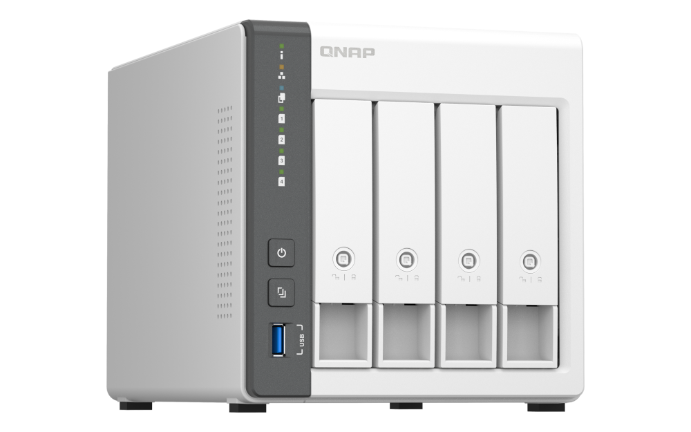 Vista lateral izquierda del QNAP TS-433-4G-US