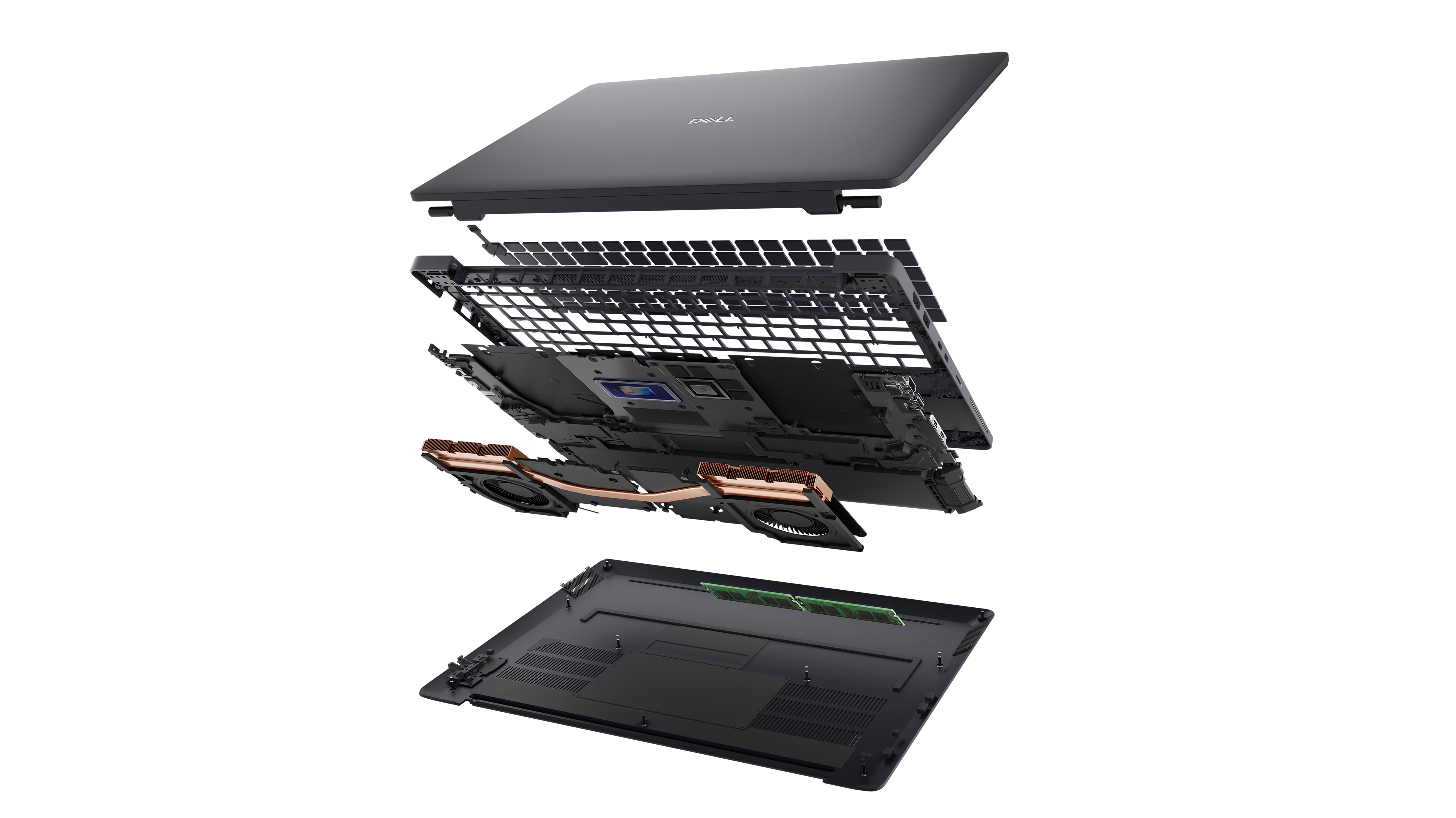 Vista interna y componentes del Dell Pro Max 16 MC16250