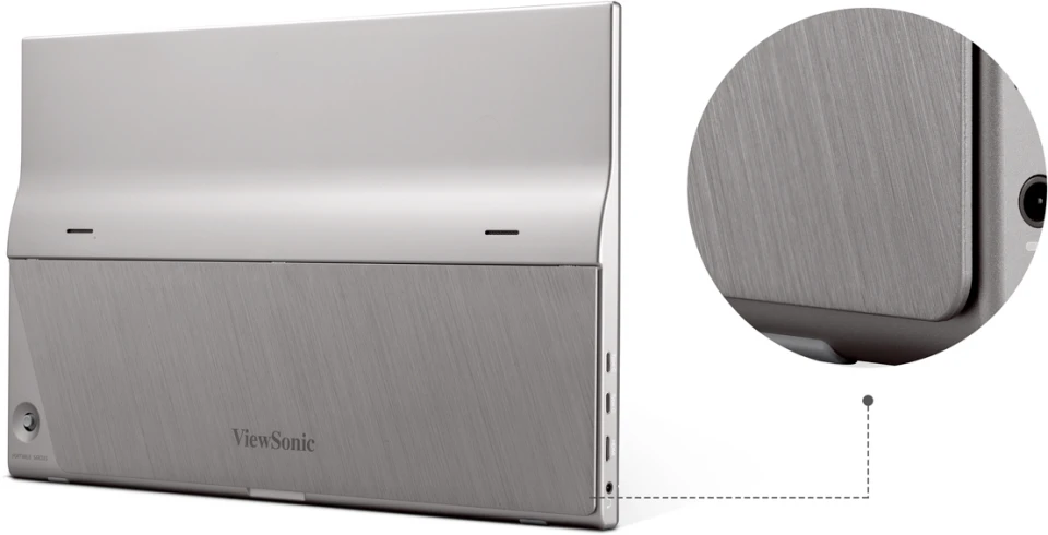 ViewSonic TD1655 diseño metálico y soporte de aluminio