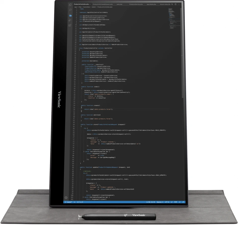 ViewSonic TD1655 orientación vertical para programación