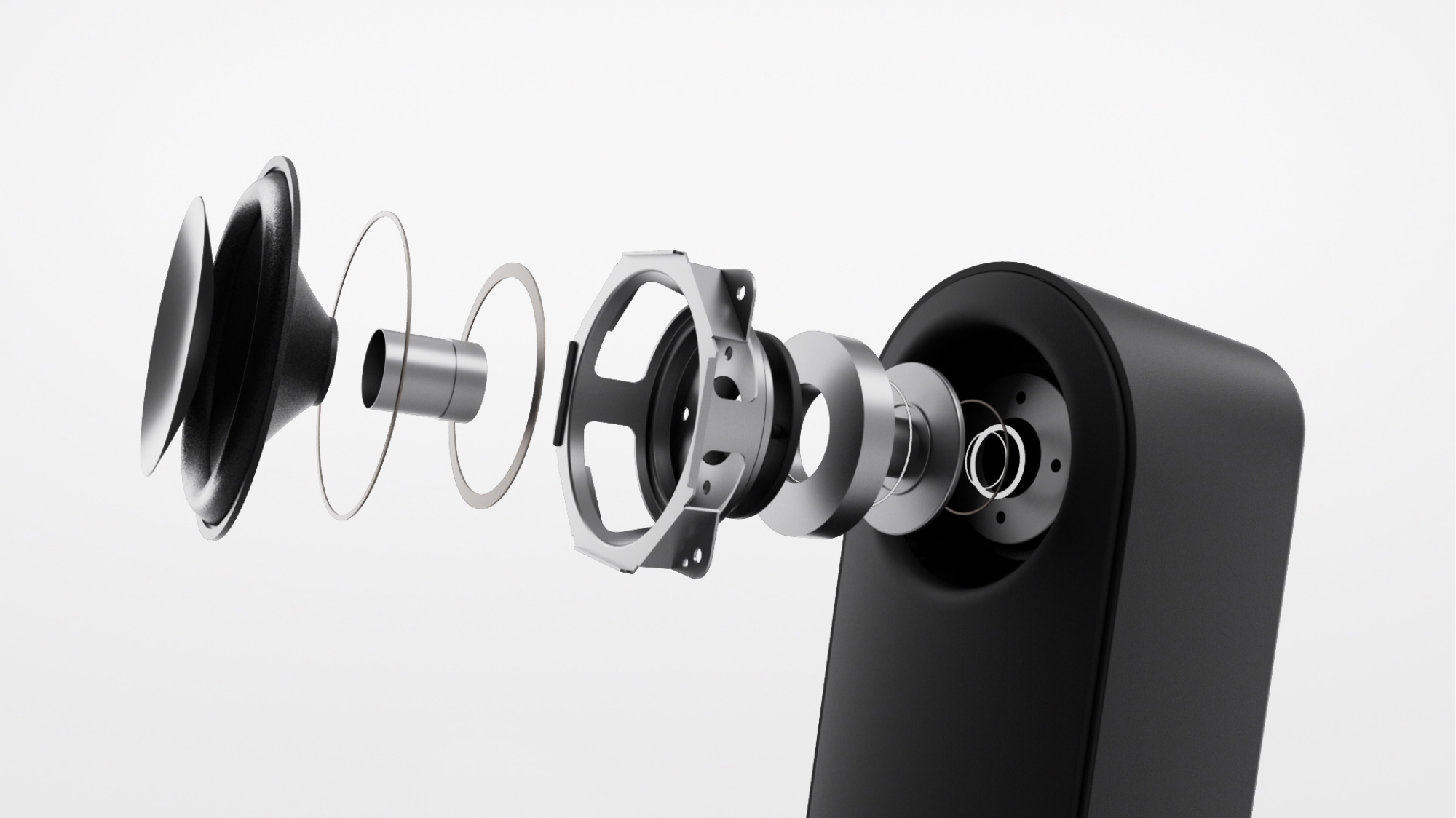 Detalle interno del parlante Logitech Z407