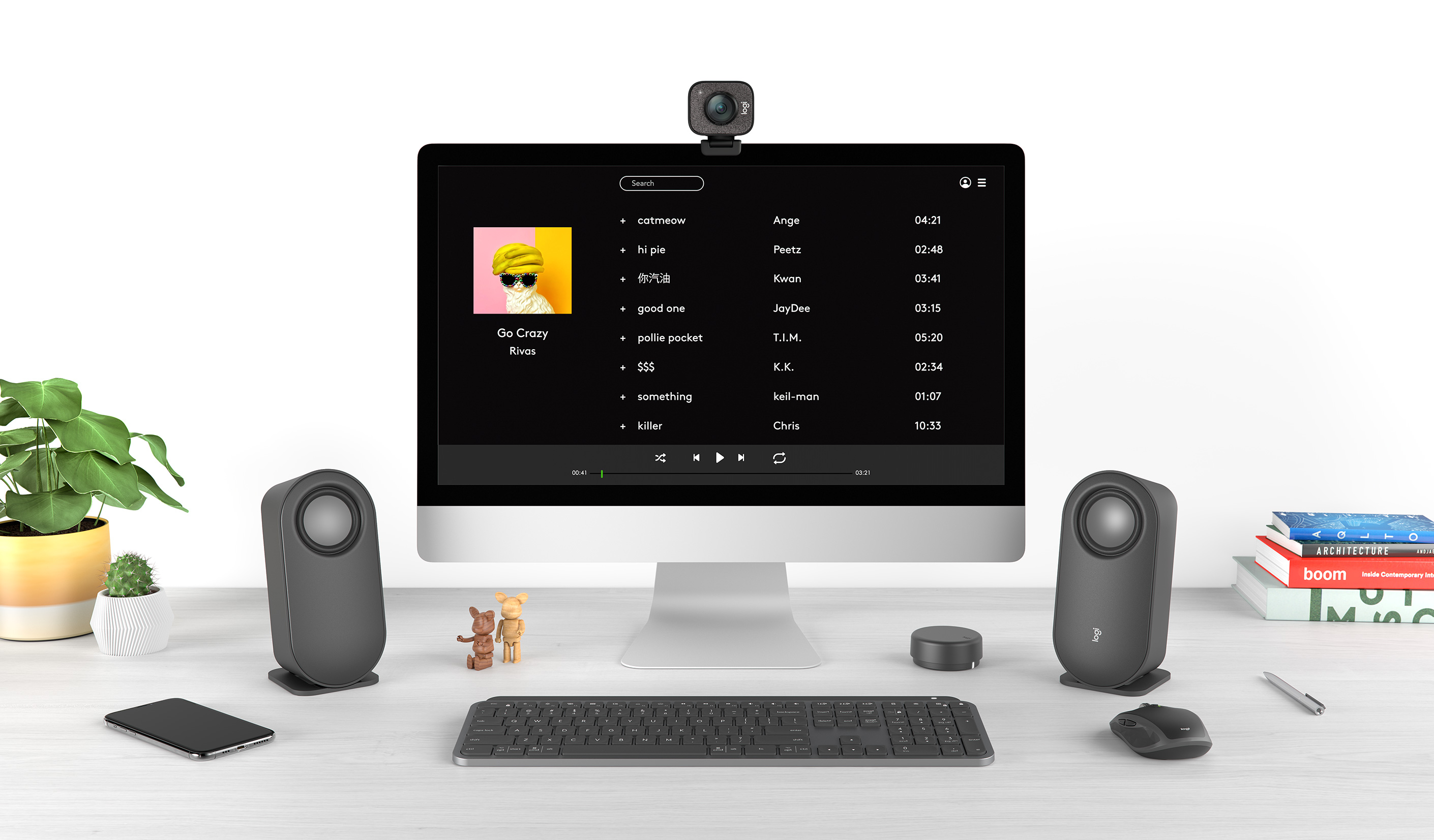 Logitech Z407 en escritorio