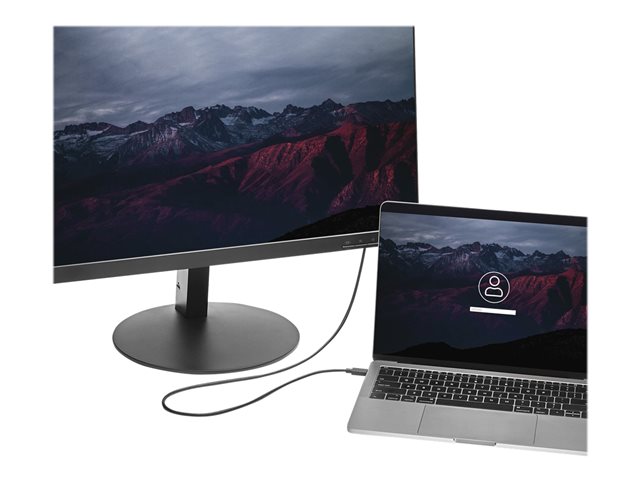 StarTech USB-C a DisplayPort conectado entre notebook y monitor