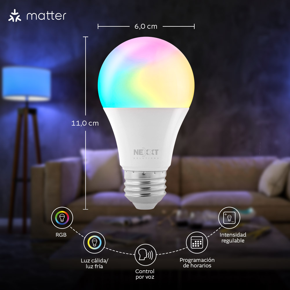 Nexxt Home NHB-C120M ampolleta inteligente WiFi RGB Matter