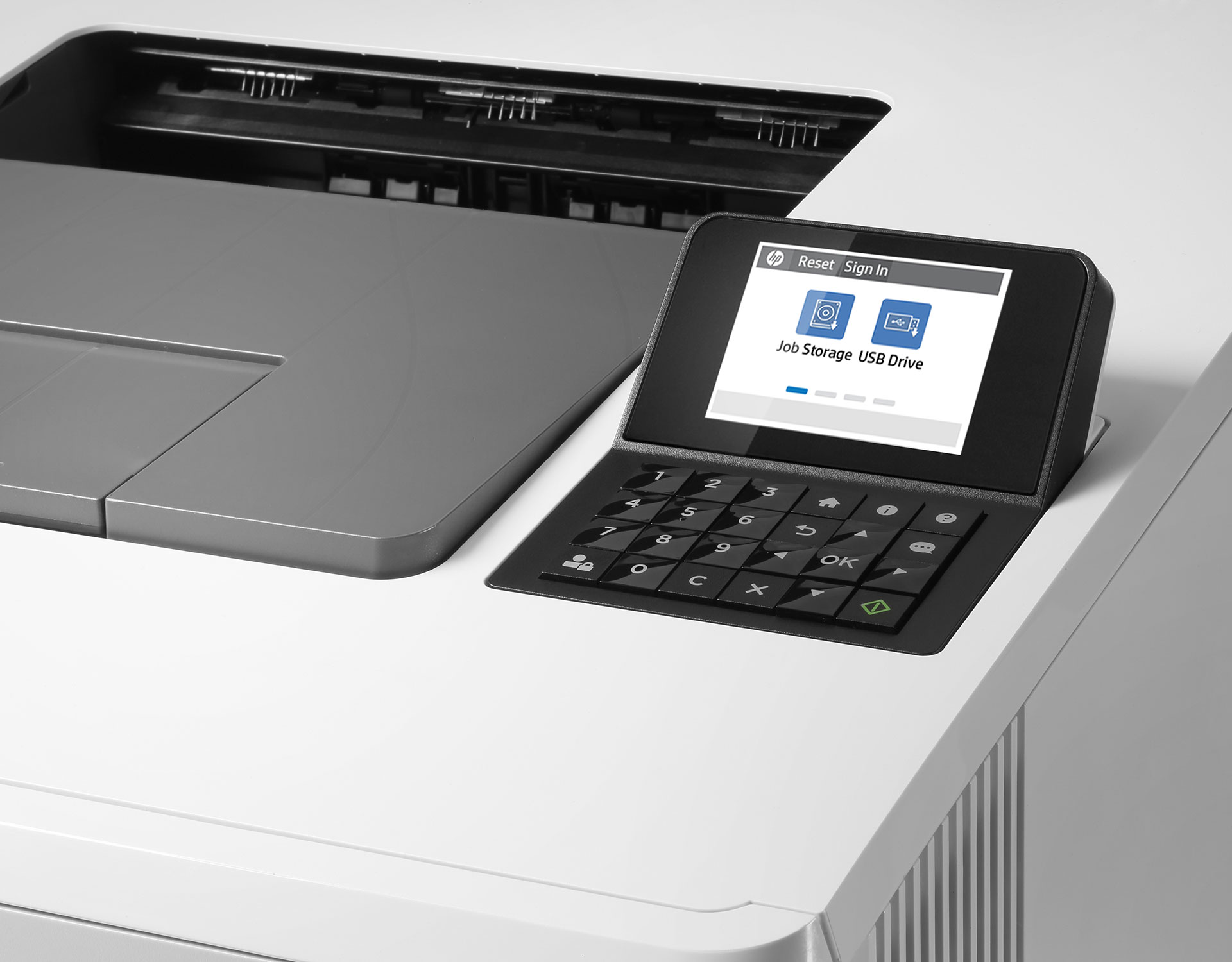 Panel de control HP Color LaserJet Managed E45028dn