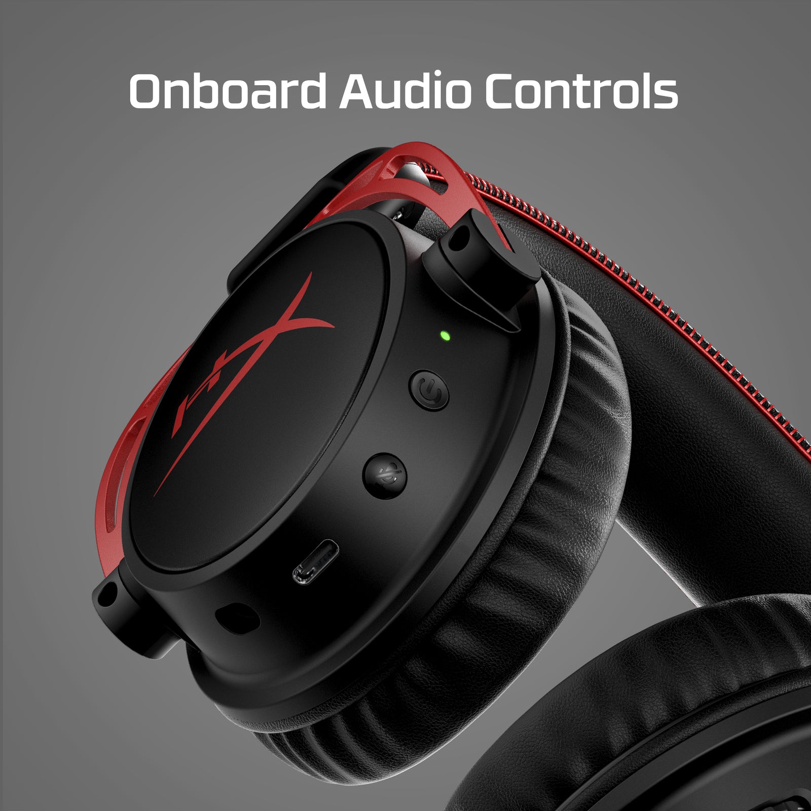 HyperX Cloud Alpha Wireless controles de audio integrados