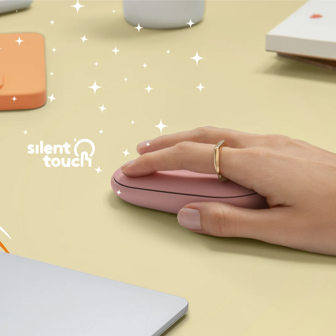 Logitech Pebble 2 M350S rosado diseño portátil