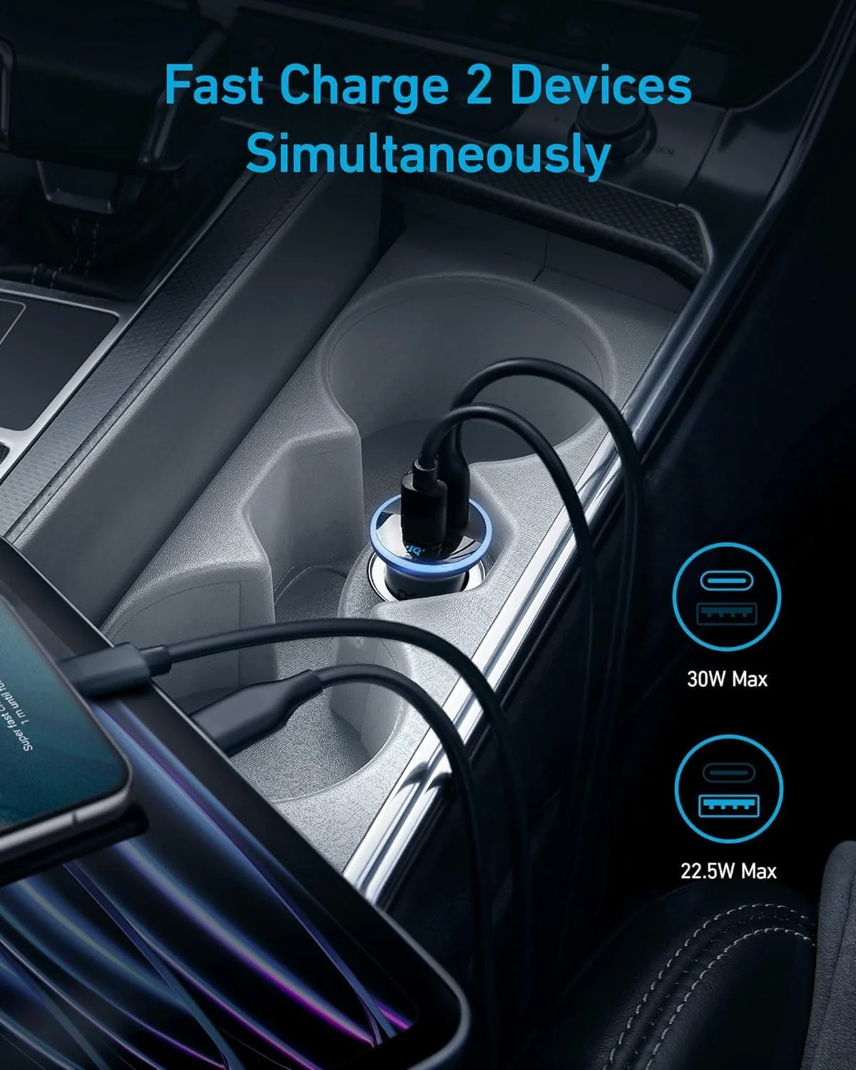 Anker 323 carga simultánea en automóvil