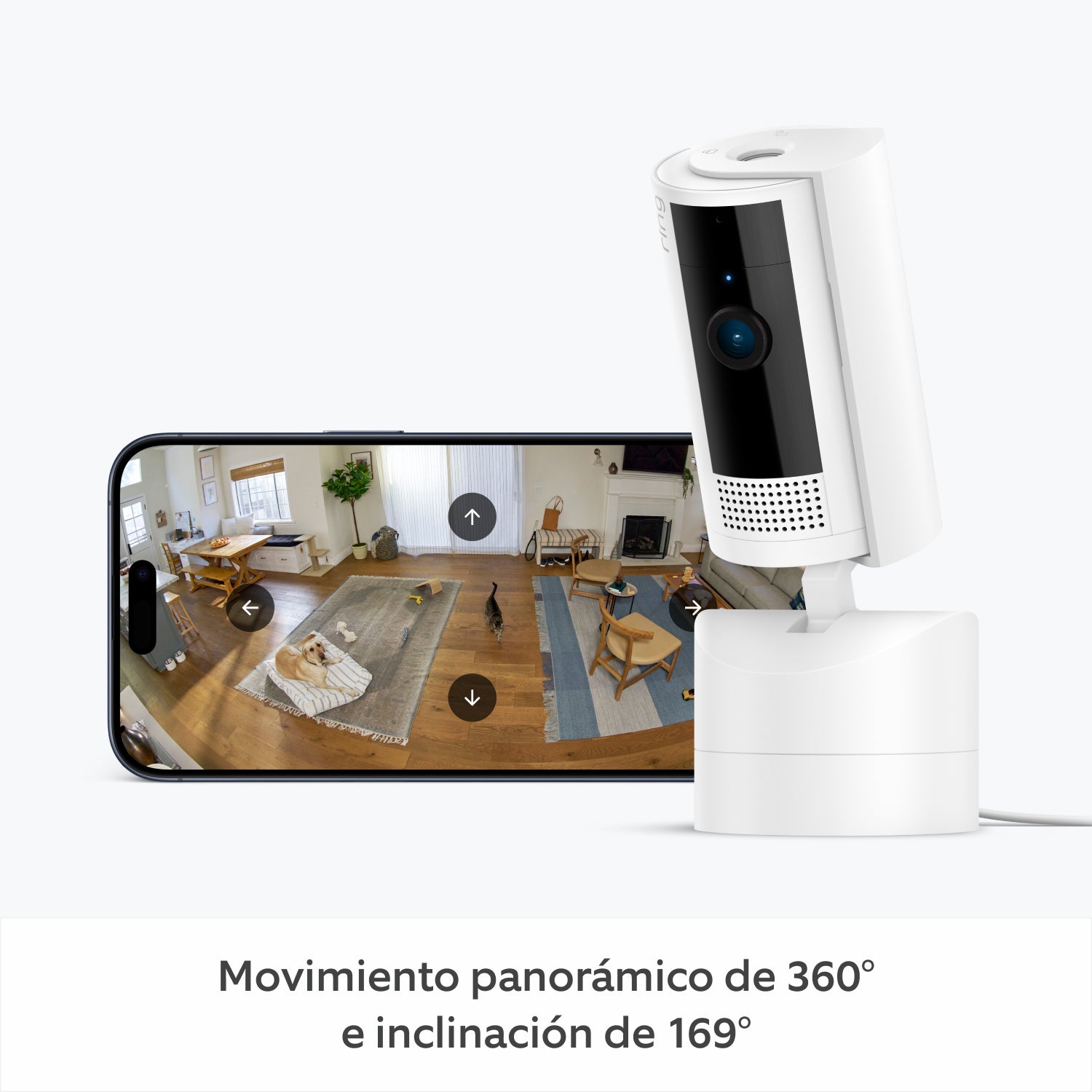 Ring Pan-Tilt Indoor Cam video 1080p y visión nocturna a color