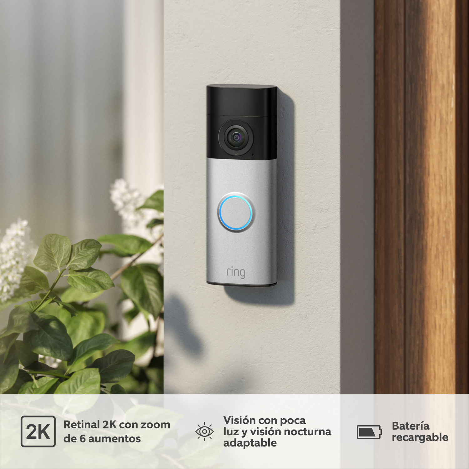 Ring Battery Doorbell 2K Plus video Retinal 2K y zoom 6x