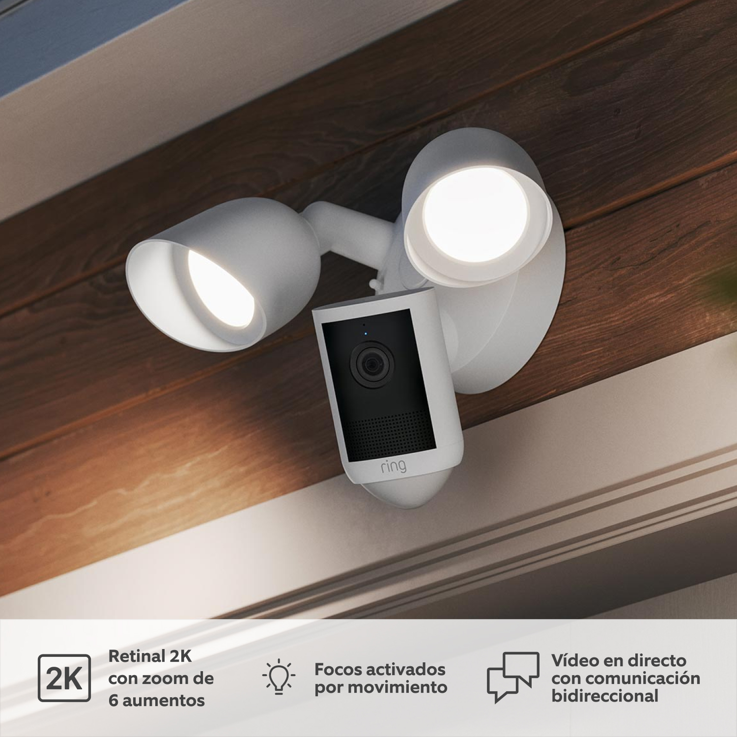 Ring Floodlight Camera 2K calidad de imagen y vigilancia exterior