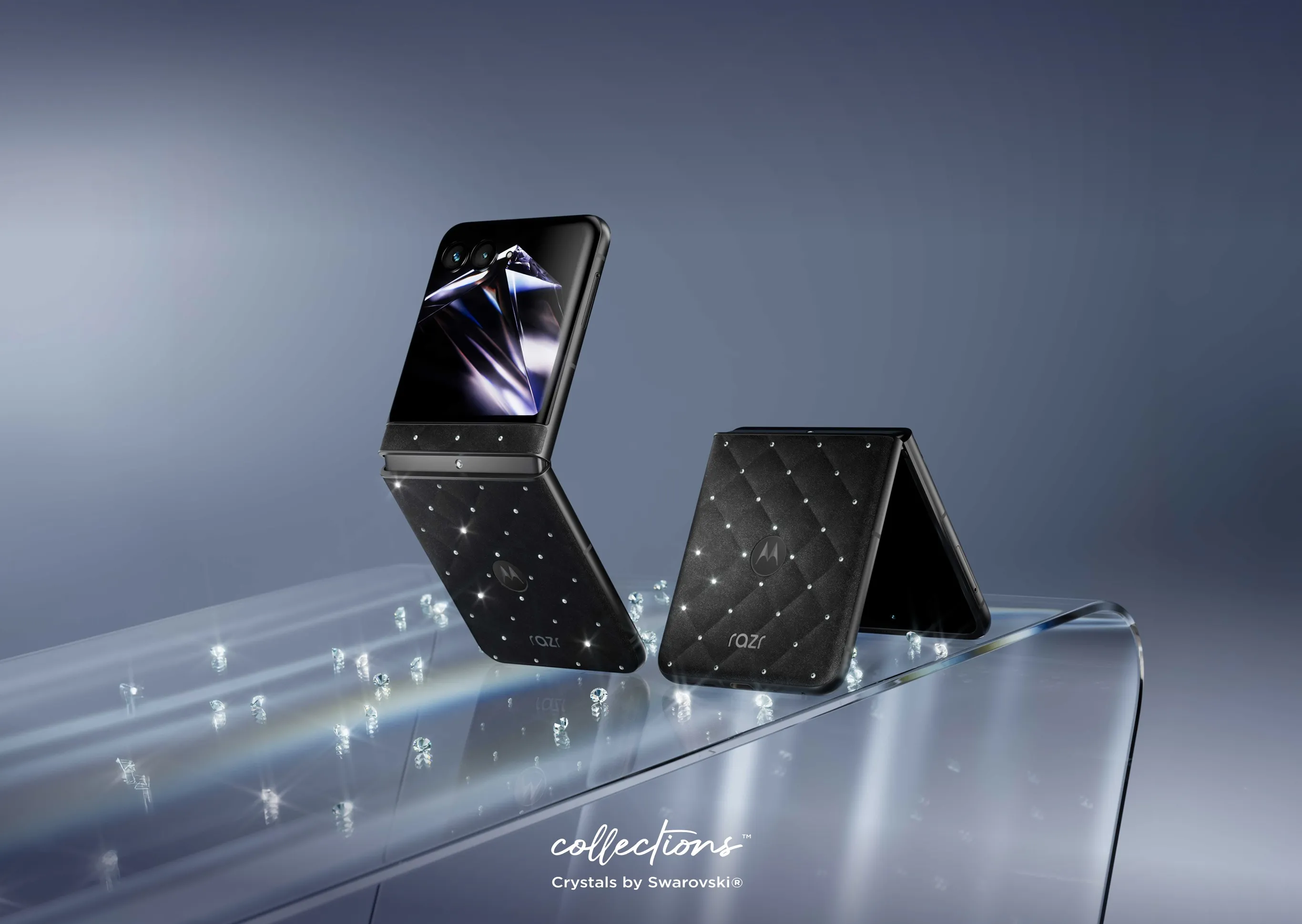 Motorola Razr 70 Crystals by Swarovski diseño PANTONE Meteorite