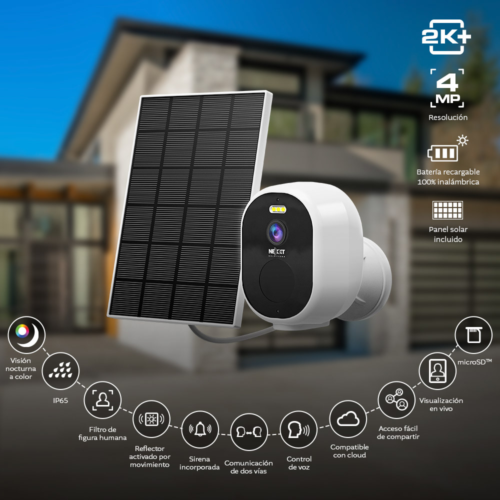 Nexxt Home NHC-OF20S cámara solar Wi-Fi 2K+ para exterior