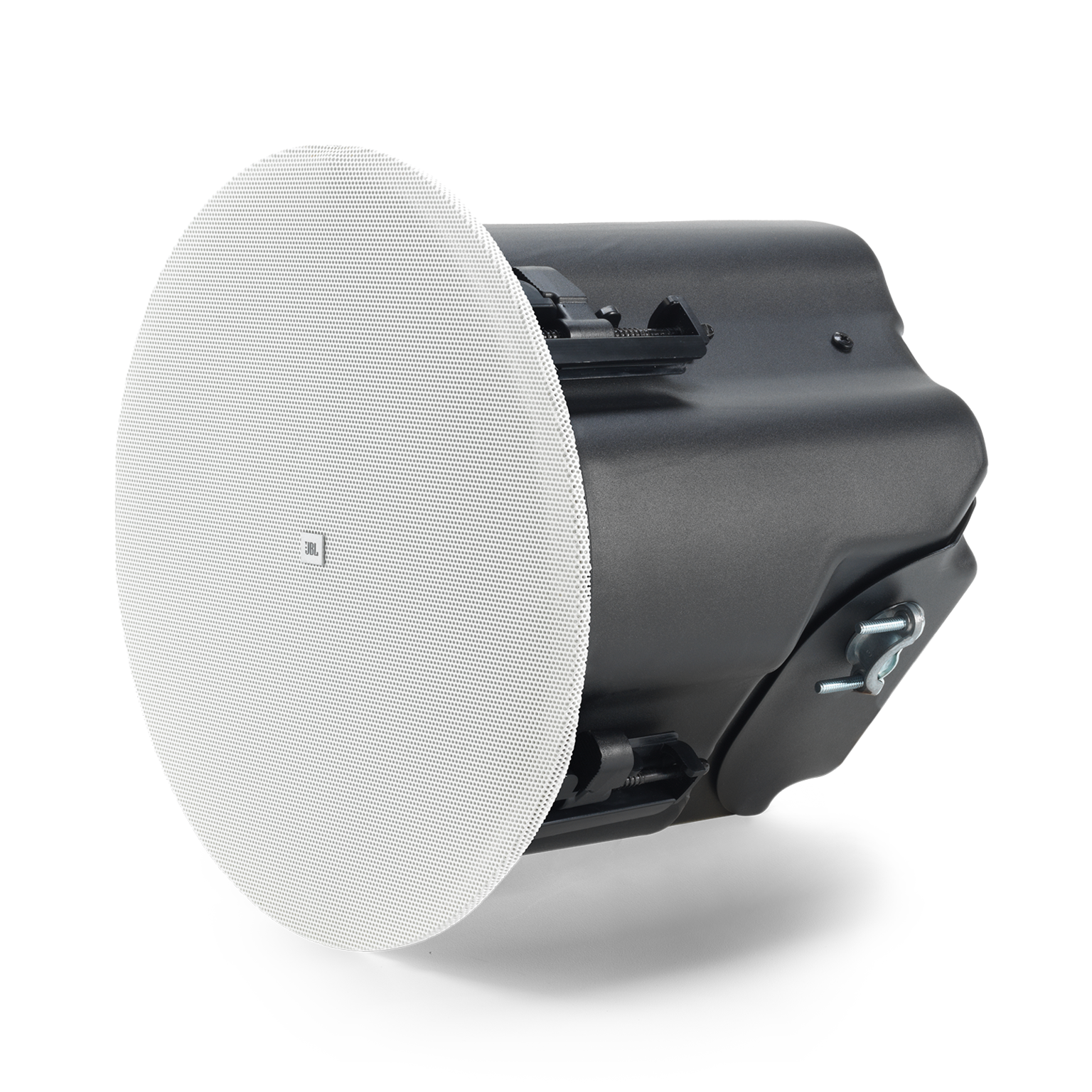 JBL Control 416C/T vista lateral con rejilla blanca
