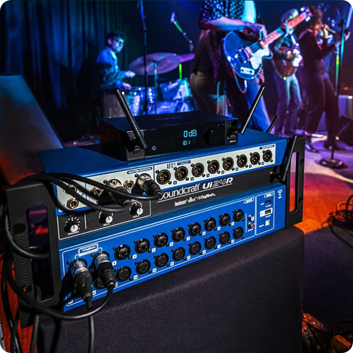 Ejemplo de uso de Soundcraft en un sistema de audio, imagen de aplicación referencial