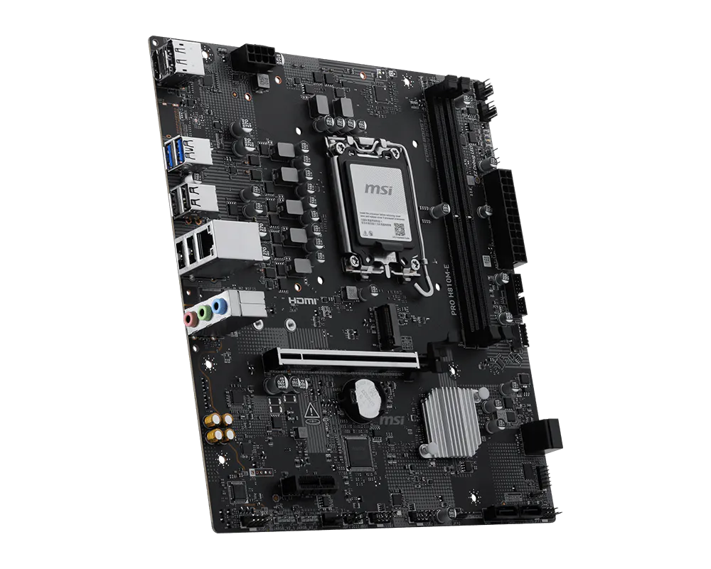 MSI PRO H810M-E vista angular del socket LGA1851