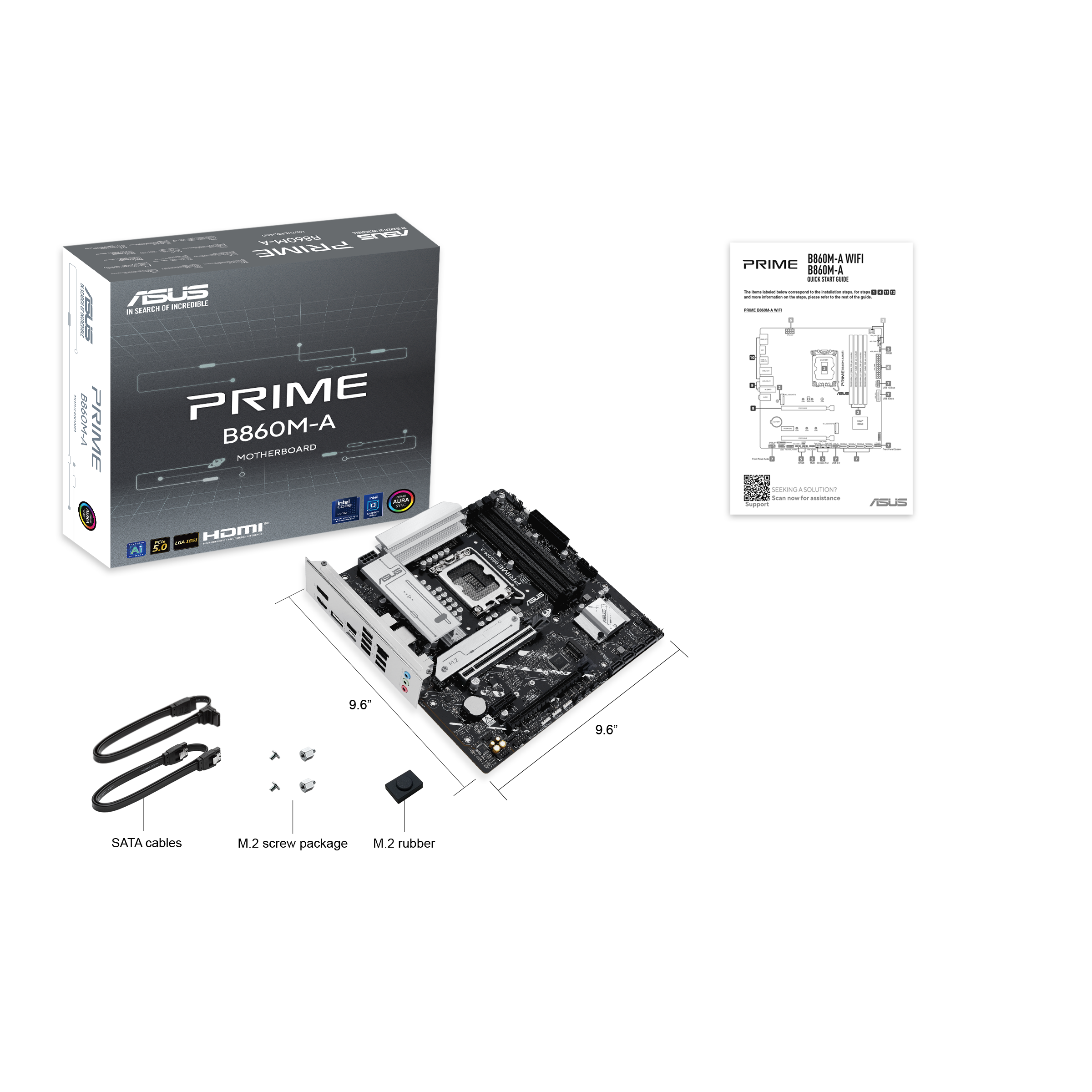 ASUS PRIME B860M-A, presentación oficial y accesorios del producto
