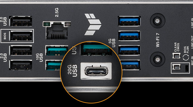 Conectividad USB posterior ASUS TUF B850M-PLUS WIFI7