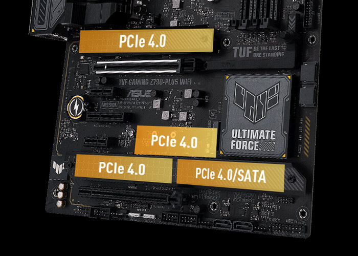 ASUS TUF GAMING Z790-PLUS WIFI ranuras M.2 y expansión PCIe